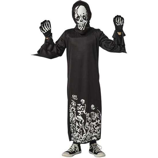 DISFRAZ INFANTIL SKULL SINIESTRO GLOW IN DARK TALLA L (8-10 AÑOS) image 0