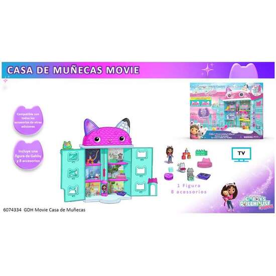 CASA DE MUÑECAS DE LA PELICULA LA CASA DE MUÑECAS DE GABBY. INCLUYE 1 FIGURA Y 8 ACCESORIOS. 43,18X55,88X13,34 CM. image 5