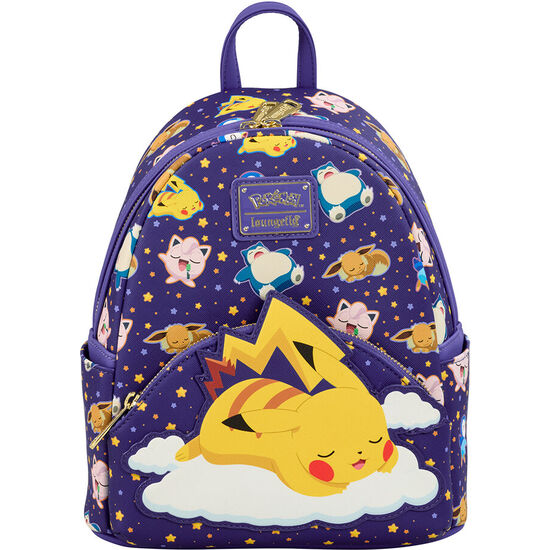 MOCHILA SLEEPING PIKACHU AND FRIENDS POKEMON LOUNGEFLY 26CM image 0