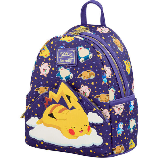 MOCHILA SLEEPING PIKACHU AND FRIENDS POKEMON LOUNGEFLY 26CM image 1