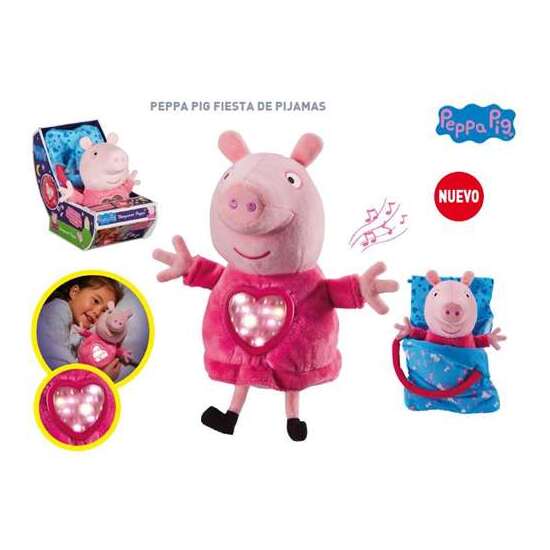 PELUCHE PEPPA PIG FIESTA DE PIJAMAS CON SACO DE DORMIR LUCES Y SONIDOS. 22X22X14 CM image 1