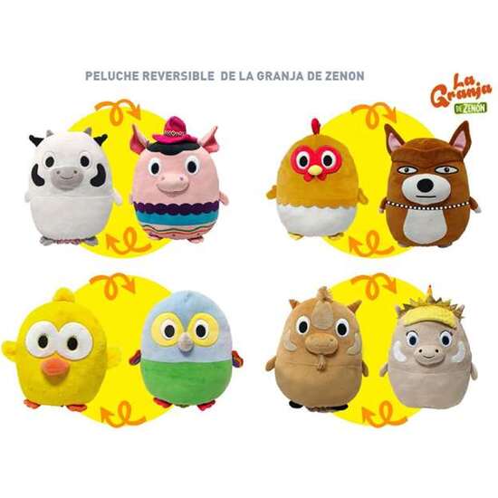 PELUCHE REVERSIBLE  DE LA GRANJA DE ZENON 25 CM. - MODELOS SURTIDOS image 0
