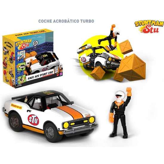 COCHE ACROBÁTICO RACE ACE STUNTMAN STU 30X24X16 CM. SE DESMONTA Y LANZA AL PILOTO POR LOS AIRES! image 1