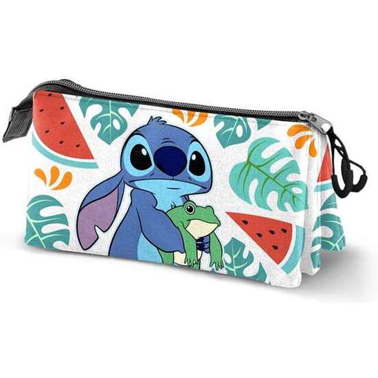 ESTUCHE PORTATODO TRIPLE LILO Y STITCH FROG 23 X8 X11 CM image 0