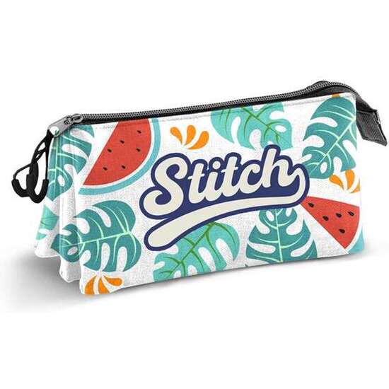 ESTUCHE PORTATODO TRIPLE LILO Y STITCH FROG 23 X8 X11 CM image 1