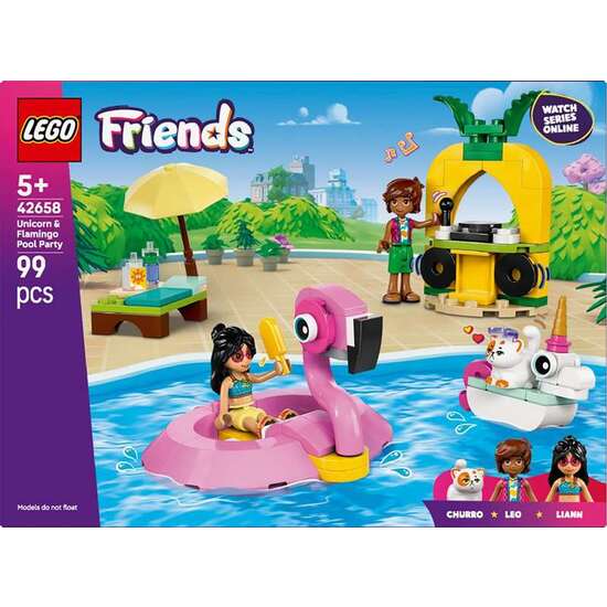 FIESTA EN LA PISCINA CON FLAMENCO Y UNICORNIO LEGO FRIENDS image 2