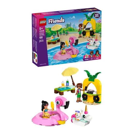 FIESTA EN LA PISCINA CON FLAMENCO Y UNICORNIO LEGO FRIENDS image 3