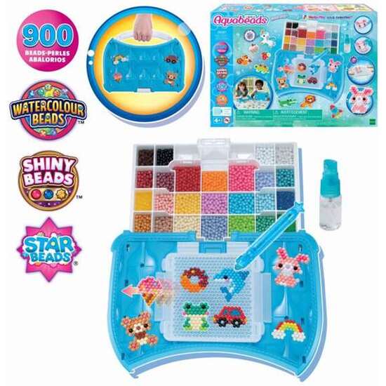 AQUABEDS ESTUDIO DE MANUALIDADES EN MALETÍN CON MÁS DE 900 ABALORIOS EN 25 COLORES image 1