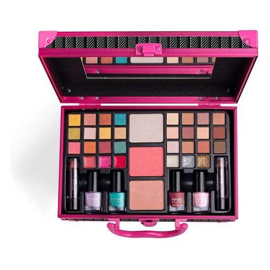 MALETÍN MAGIC STUDIO COLORFUL PERFECT TRAVELLER.CONTIENE 24 SOMBRAS DE OJOS, 6 BRILLOS DE LABIOS, 4 ESMALTES DE UÑAS, 3 RUBORES Y BRONCEADORES Y 2 LABIALES. image 0