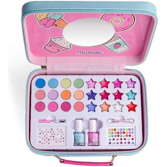 ESTUCHE MARTINELIA YUMMY ULTIMATE GLAM BEAUTY.CONTIENE 12 SOMBRAS DE OJOS, 12 BRILLOS DE LABIOS, 2 ESMALETES DE UÑAS, PEGATINAS, GEMAS, 1 PINCEL Y 1 APLICADOR image 0