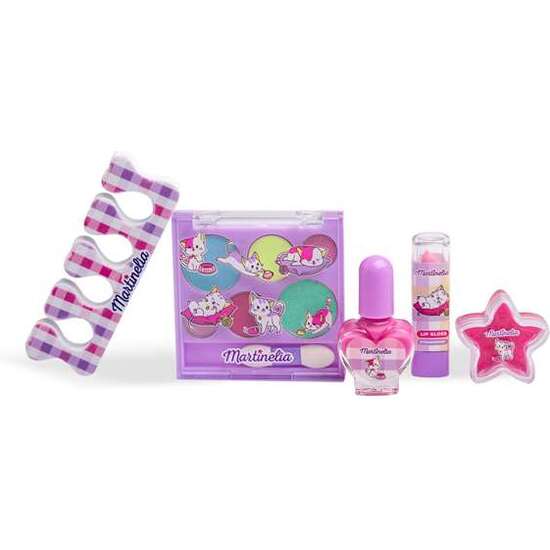 MOCHILA MARTINELIA LULU & DUKI.CONTIENE 6 SOMBRAS DE OJOS Y APLICADOR, LÁPIZ Y BRILLO LABIAL, ESMALET DE UÑAS Y SEPARADOR DE DEDOS image 2