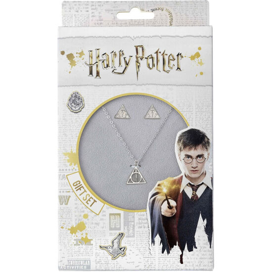 SET COLGANTE Y PENDIENTES RELIQUIAS DE LA MUERTE HARRY POTTER image 0