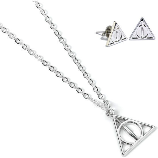 SET COLGANTE Y PENDIENTES RELIQUIAS DE LA MUERTE HARRY POTTER image 1