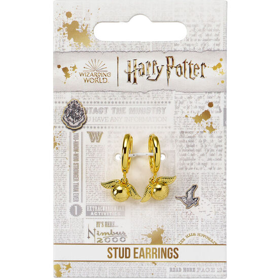 PENDIENTES SNITCH DORADA HARRY POTTER image 1