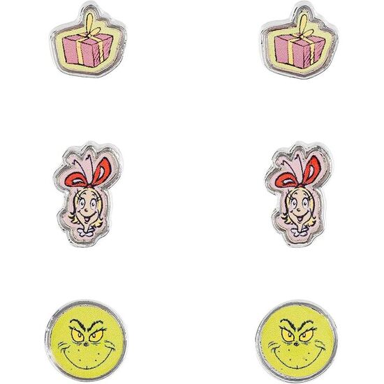SET 3 PARES DE PENDIENTES NAVIDAD EL GRINCH image 0