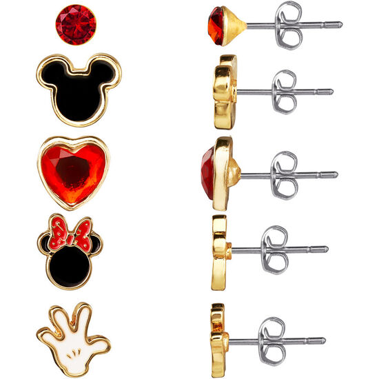 SET 5 PARES DE PENDIENTES MICKEY &#38; MINNIE DISNEY image 1