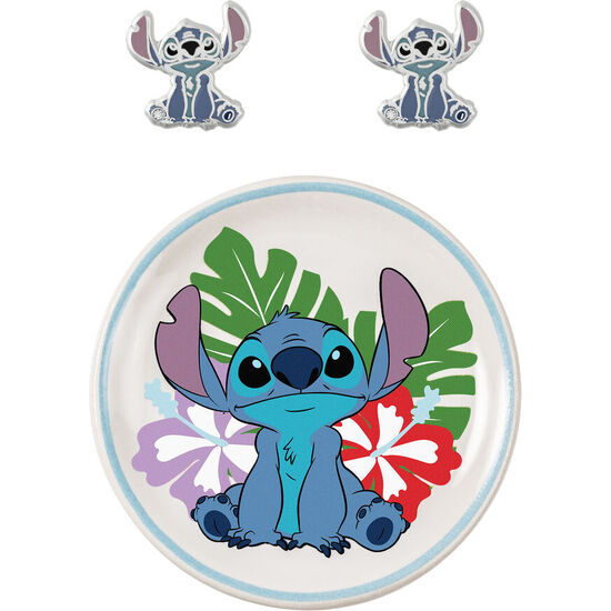 PENDIENTES + PLATO BISUTERIA STITCH DISNEY image 0