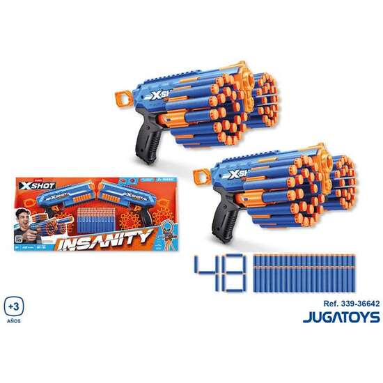 PISTOLA X-SHOT INSANITY DOUBLE MANIC, CON 48 DARDOS image 0