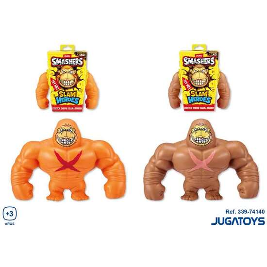 FIGURA GORILA SMASHERS, ¡ESTIRA, LANZA Y APLASTA CONTRA EL SUELO!,1KG. - MODELOS SURTIDOS image 0