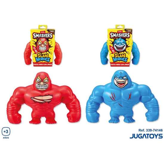 FIGURA TIBURÓN SMASHERS, ¡ESTIRA, LANZA Y APLASTA CONTRA EL SUELO!,1KG. - MODELOS SURTIDOS image 0