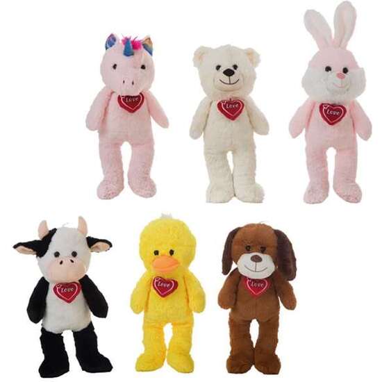 PELUCHE ANIMALES LUCKY CON CORAZÓN  80 CM  - MODELOS SURTIDOS image 0