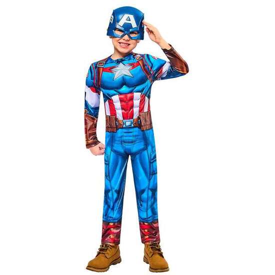 DISFRAZ INFANTIL CAPITAN AMERICA BLACK LINE TALLA (3-4 AÑOS) image 0