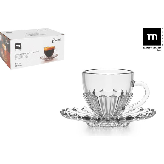 SET 6 TAZAS DE CAFE CON PLATO ELIANOR image 0