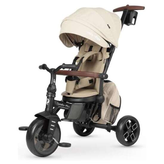 TRICICLO COMFO MAX  6 -IN-1 PLEGABLE EN ALUMINIO, RUEDAS DE EVA. ASIENTO GIRATORIO 360º, RECLINABLE, MÁXIMO COMFORT    BEIGE image 0