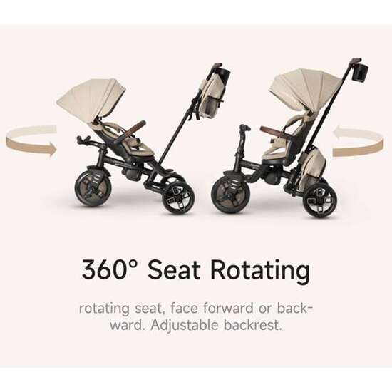 TRICICLO COMFO MAX  6 -IN-1 PLEGABLE EN ALUMINIO, RUEDAS DE EVA. ASIENTO GIRATORIO 360º, RECLINABLE, MÁXIMO COMFORT    BEIGE image 1