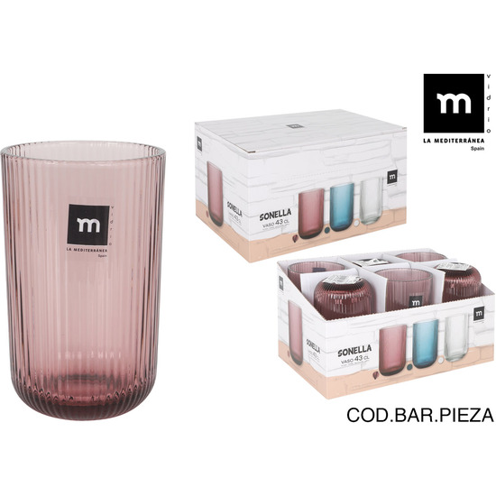 VASO ALTO SONELLA 430CC MORADO image 0