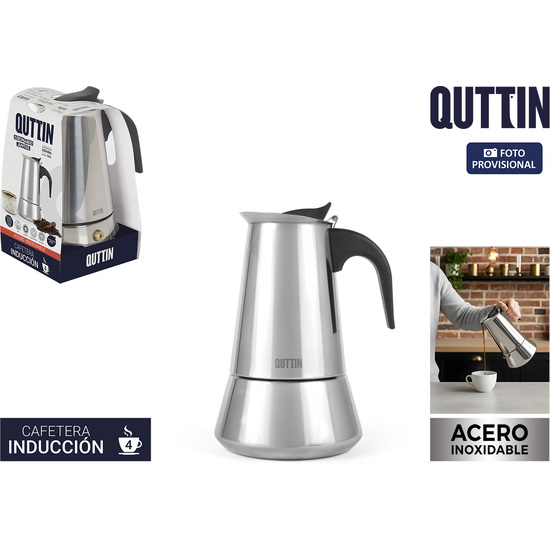 24 CAFETERA 4 SERVICIOS INDUCCION INOX QUTTIN image 0
