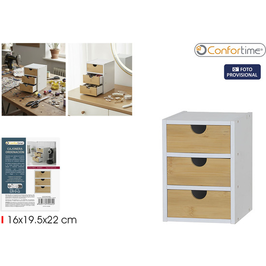 CAJONES ORDENACION BAMBU  3 WHITE CONFORTIME image 0