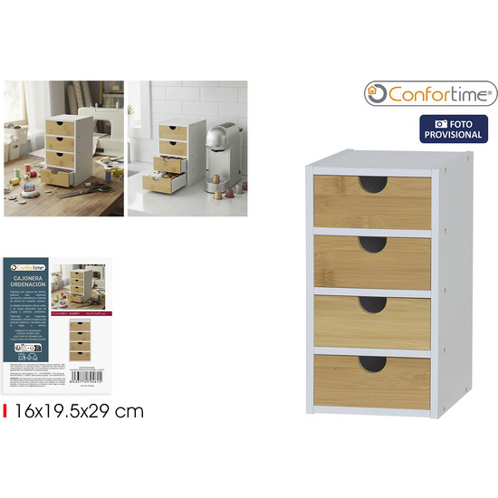 CAJONES ORDENACION BAMBU  4 WHITE CONFORTIME image 0