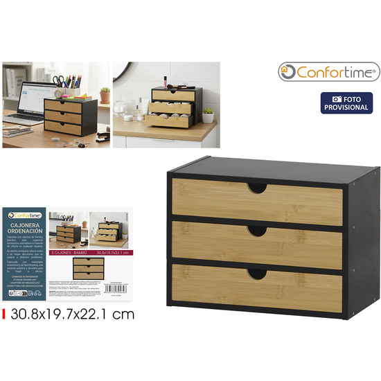 CAJONES ORDENACION BAMBU  3 BLACK CONFORTIME image 0