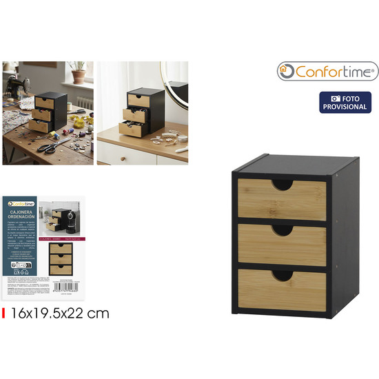CAJONES ORDENACION BAMBU  3 BLACK CONFORTIME image 0