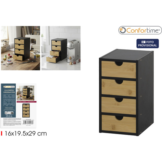CAJONES ORDENACION BAMBU  4 BLACK CONFORTIME image 0