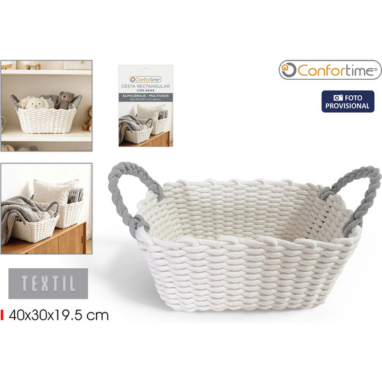 CESTA ALMACENAJE RECT.40X30X19.5CM CONFORTIME image 0