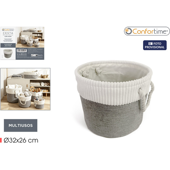 CESTA ALMACENAJE REDONDA 32X26CM CONFORTIME image 0