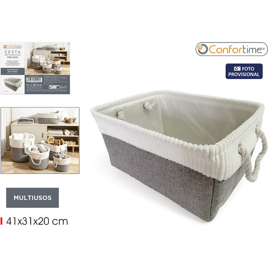 CESTA ALMACENAJE RECT.41X31X20CM CONFORTIME image 0