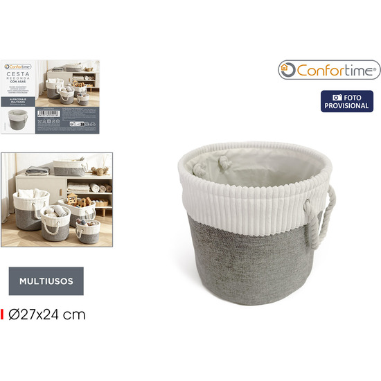 CESTA ALMACENAJE REDONDA 27X24CM CONFORTIME image 0