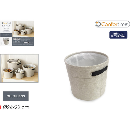 CESTA ALMACENAJE REDONDA 24X22CM CONFORTIME image 0