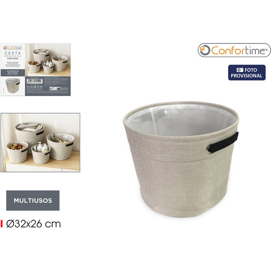 CESTA ALMACENAJE REDONDA 32X26CM CONFORTIME image 0