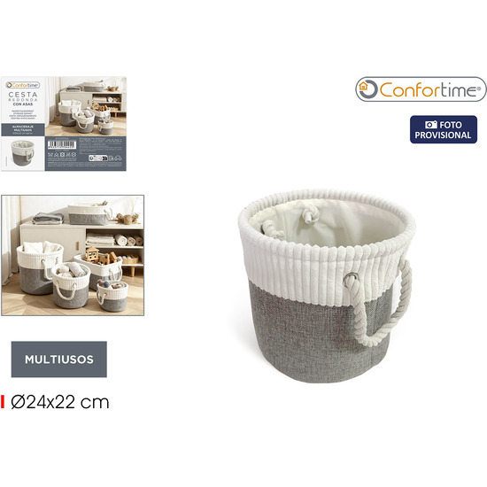 CESTA ALMACENAJE REDONDA 24X22CM CONFORTIME image 0