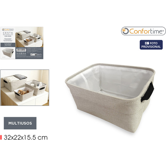 CESTA ALMACENAJE RECT.32X22X15.5CM CONFORTIME image 0