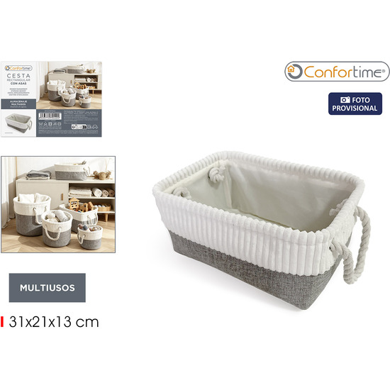 CESTA ALMACENAJE RECT.31X21X13CM CONFORTIME image 0