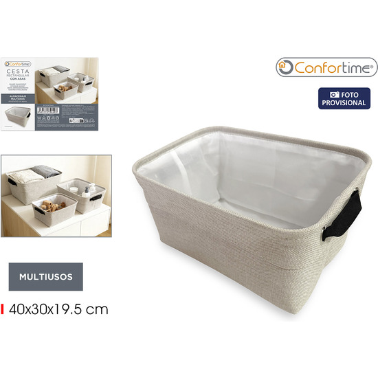 CESTA ALMACENAJE RECT.40X30X19.5CM CONFORTIME image 0