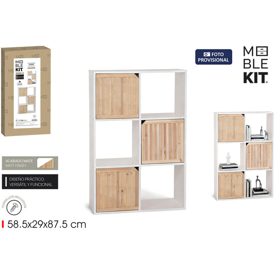 ESTANT.CUBO 6 COMPARTI.C/3 PUERTAS MOBLEKIT image 0