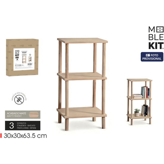 ESTANTERIA MADERA 3 NIVELES NATURAL MOBLEKIT image 0