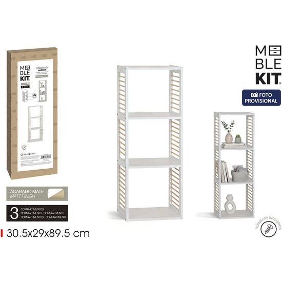 ESTANTER.CUBO 3 COMPARTIMENTOS SLAT MOBLEKIT image 0