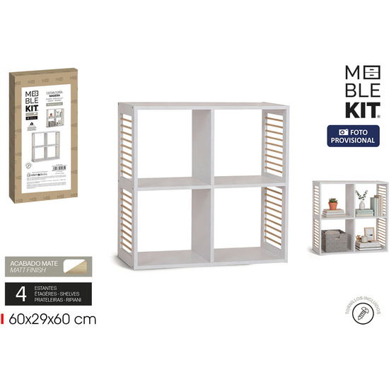 ESTANTER.CUBO 4 COMPARTIMENTOS SLAT MOBLEKIT image 0